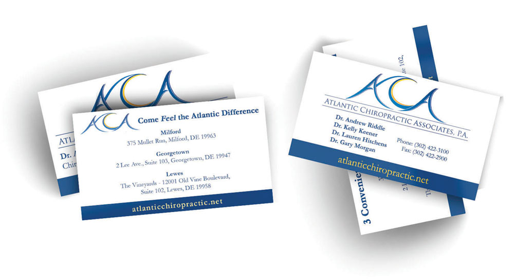 business card design for atlantic chiropractics
